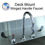 Deck Mount Wing Handle Faucet